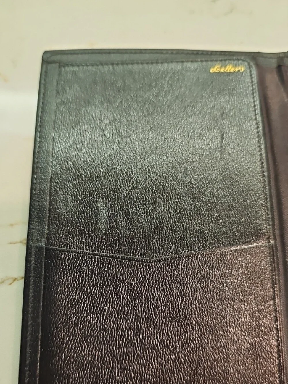 Genine Kangaroo Black Leather Checkbook or Card Holder